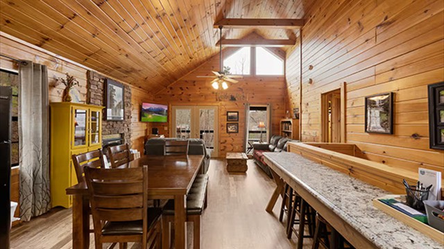dining room and island