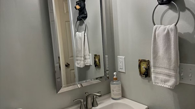 bathroom sink area