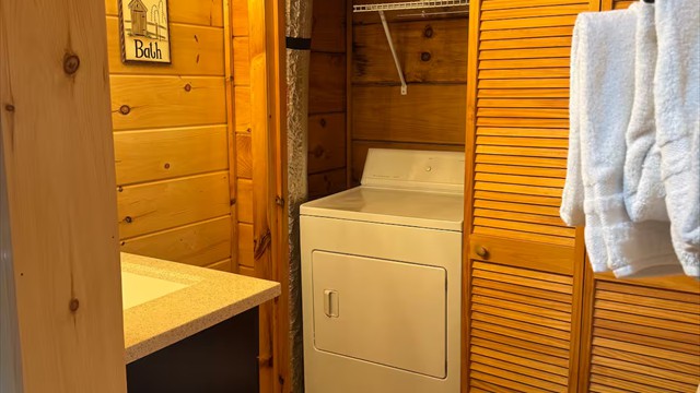 laundry inside a bathroom